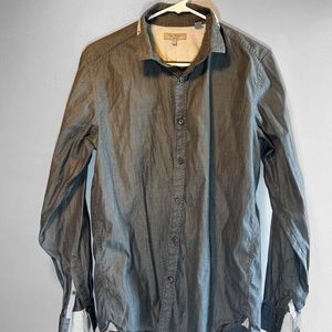 Ted Baker Gray Casual Dress Shirt with Pin Stripe Accents - 4 UK